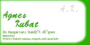 agnes kubat business card